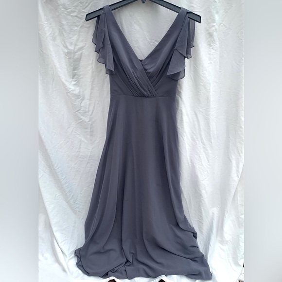 David’s Bridal Celebrate DB Studio Daydream Dress Flutter Sleeve Full Skirt Sz 0 - Picture 2 of 12